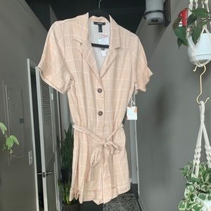 Beige and white romper